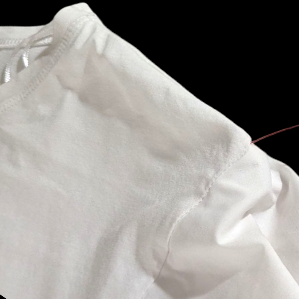 Zara White Short Sleeve Tee with Ruffle Detail, Sz Medium - Picture 4 of 10